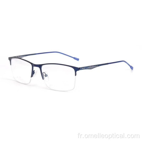 Lunettes optiques demi-monture carrées pour homme